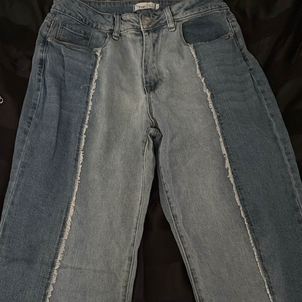 Two-Tone Distressed Jeans